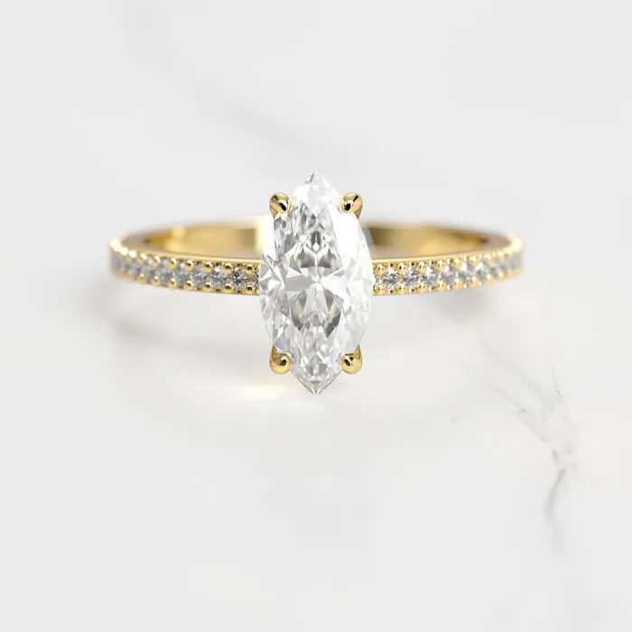 Marquise Full Pave Diamond Ring Capucinne Rings