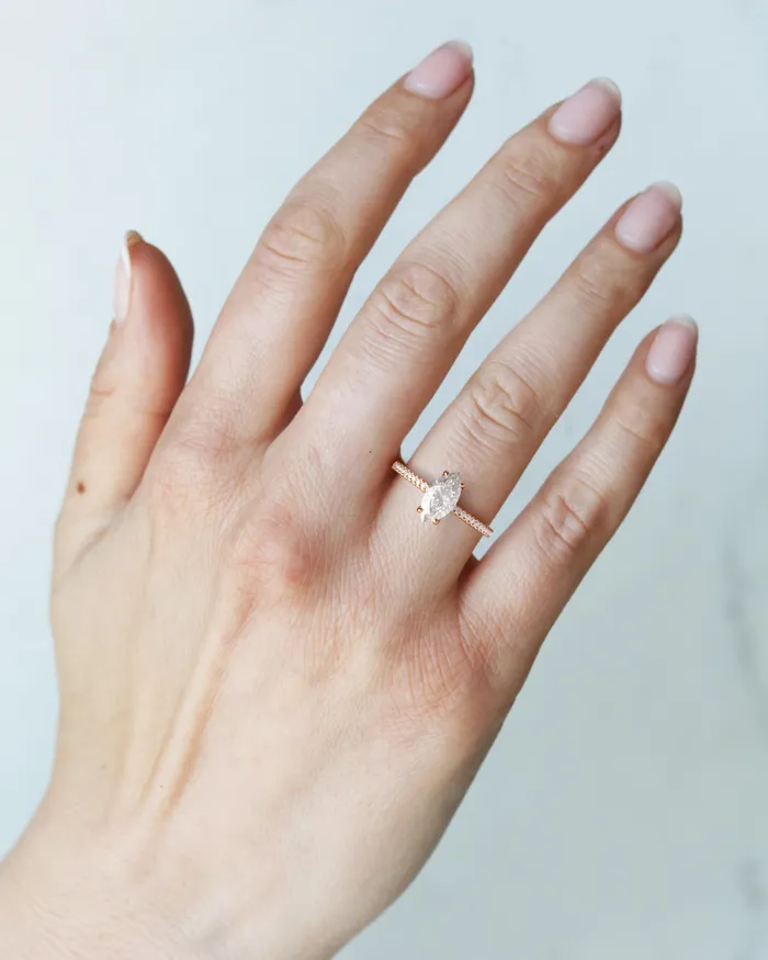 Marquise Full Pave Diamond Ring Capucinne Rings