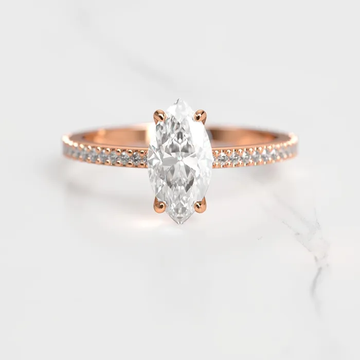 Marquise Full Pave Diamond Ring Capucinne Rings