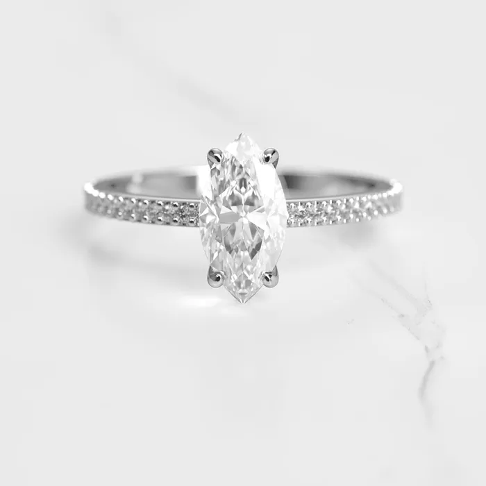Marquise Full Pave Diamond Ring Capucinne Rings