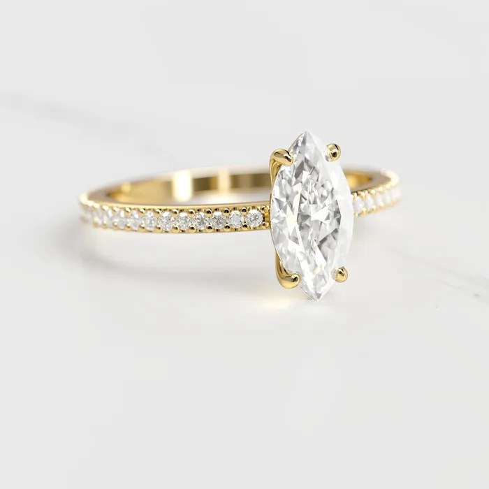 Marquise Full Pave Diamond Ring Capucinne Rings