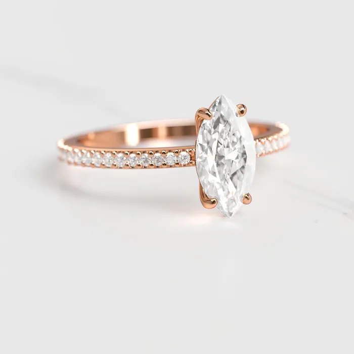 Marquise Full Pave Diamond Ring Capucinne Rings