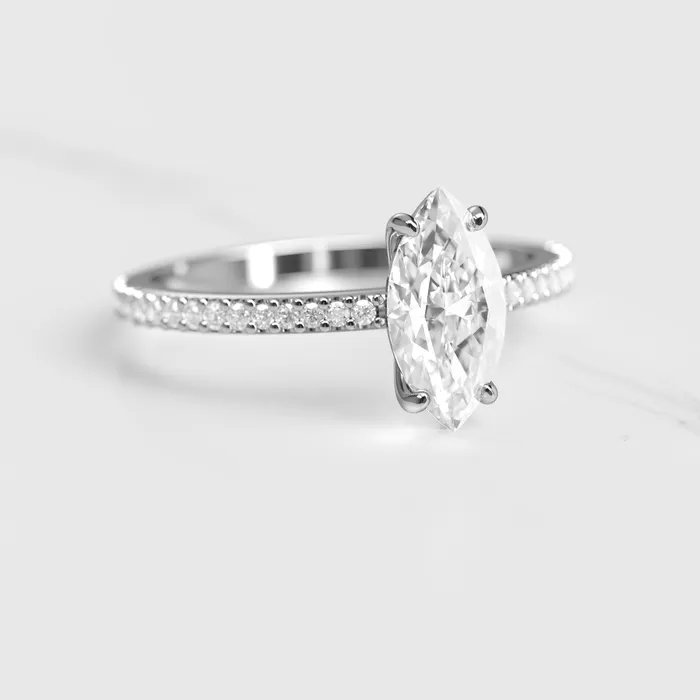 Marquise Full Pave Diamond Ring Capucinne Rings