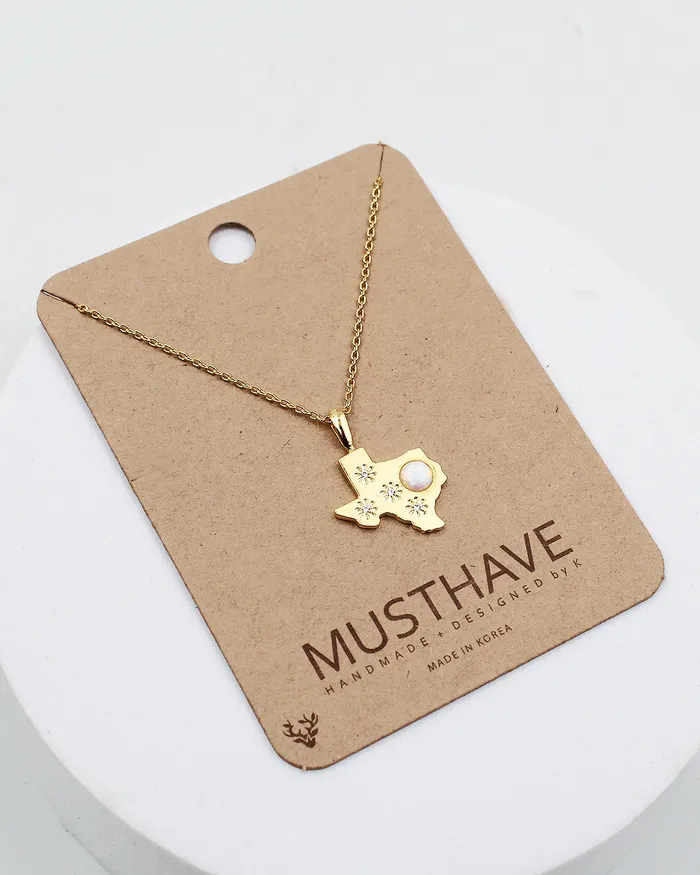 Necklaces 050520230408 Texas Map Delicate Layering Necklace Necklaces 050520230408 Texas Map Delicate Layering Necklace