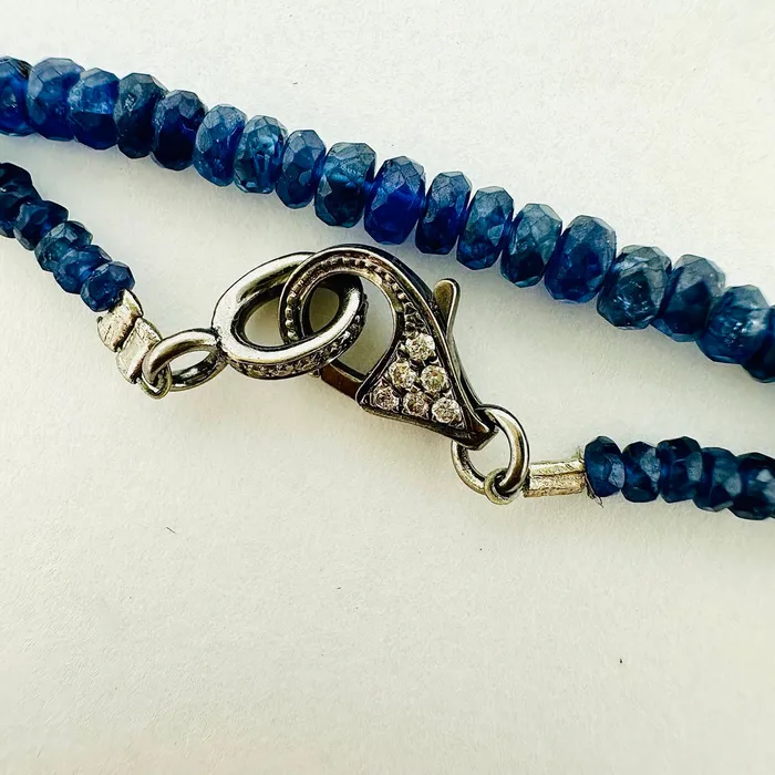 Necklaces 38 Sapphire Bead Necklace with Sapphire Ball Element Jewelry