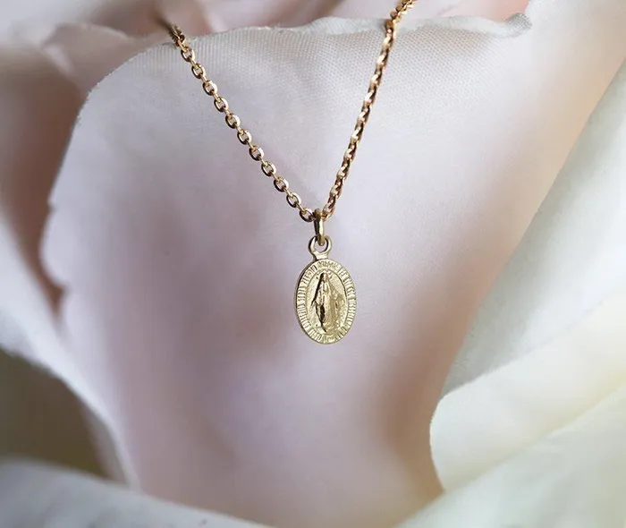 Necklaces Capucinne Dainty Miraculous Virgin Mary Necklace
