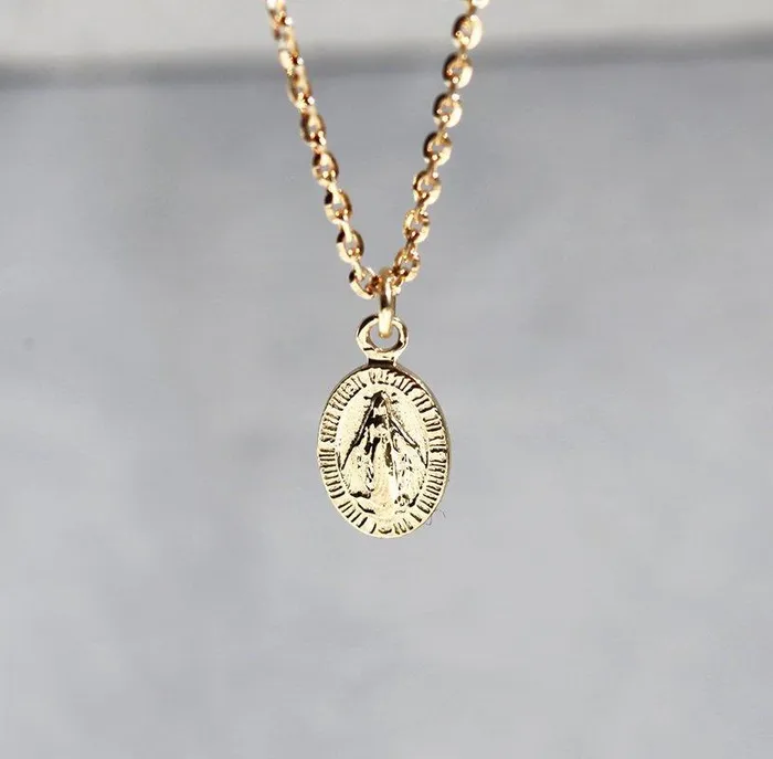 Necklaces Capucinne Dainty Miraculous Virgin Mary Necklace