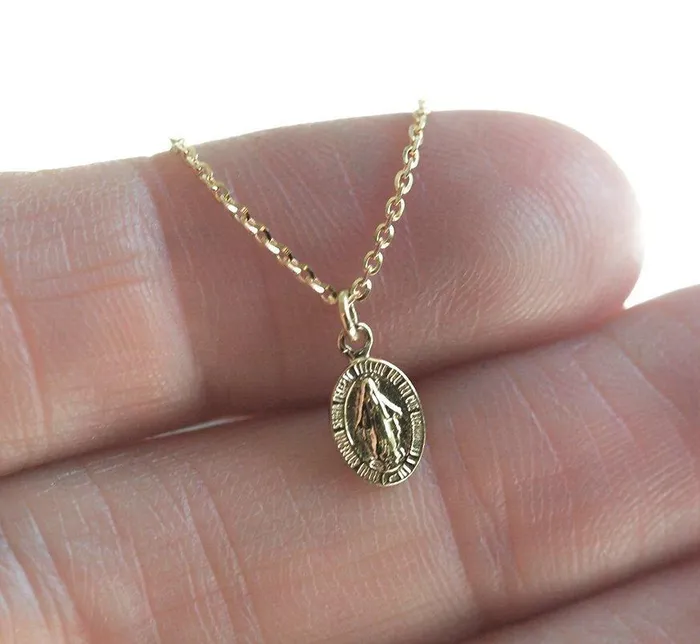 Necklaces Capucinne Dainty Miraculous Virgin Mary Necklace