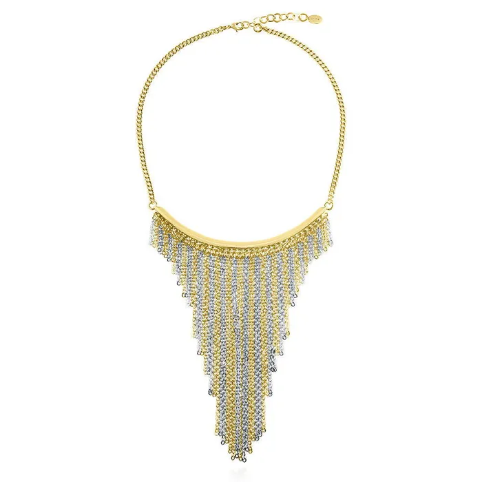 Necklaces Fringe Statement Necklace in 2Tone BERRICLE