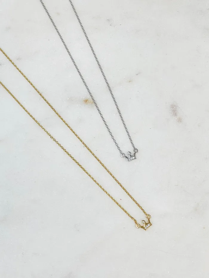 Necklaces Prep Obsessed SB Flower Girl Princess Crown Pendant Necklaces