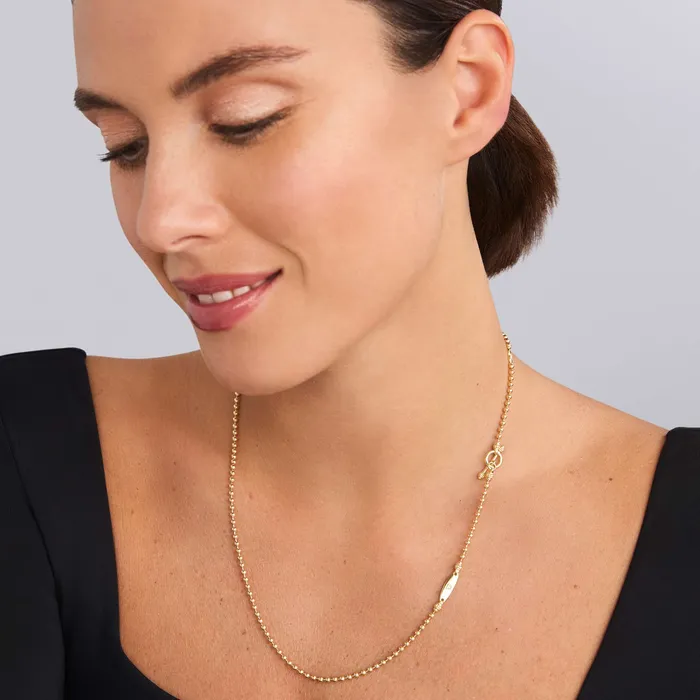 Necklaces Signature Caviar 18K Gold Beaded Toggle Necklace LAGOS Necklaces Signature Caviar 18K Gold Beaded Toggle Necklace LAGOS