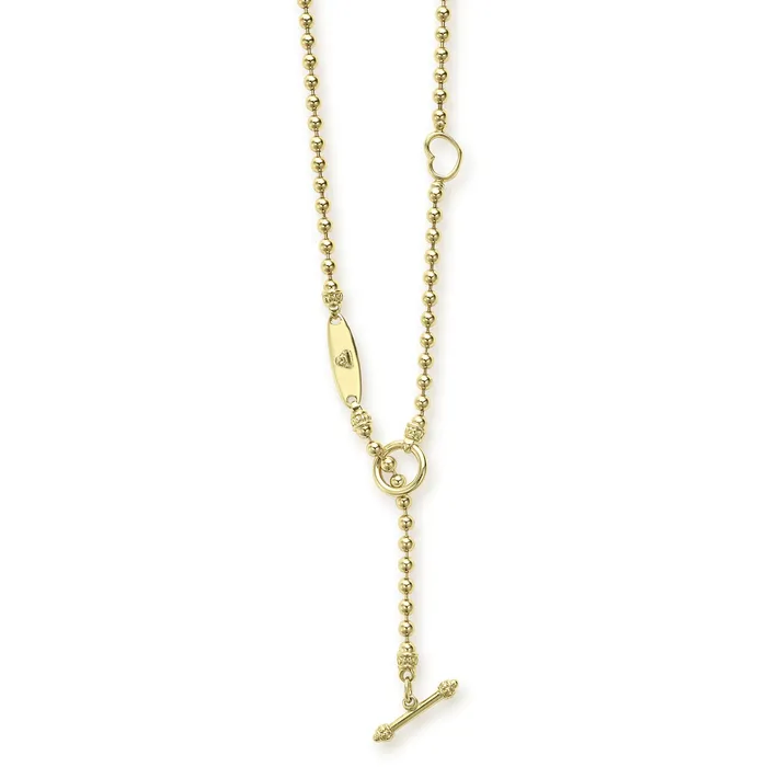 Necklaces Signature Caviar 18K Gold Beaded Toggle Necklace LAGOS Necklaces Signature Caviar 18K Gold Beaded Toggle Necklace LAGOS