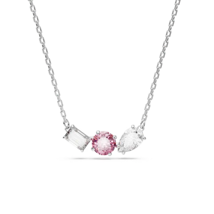 Necklaces Swarovski Swarovski Mesmera Necklace Mixed cuts Pink Rhodium plated