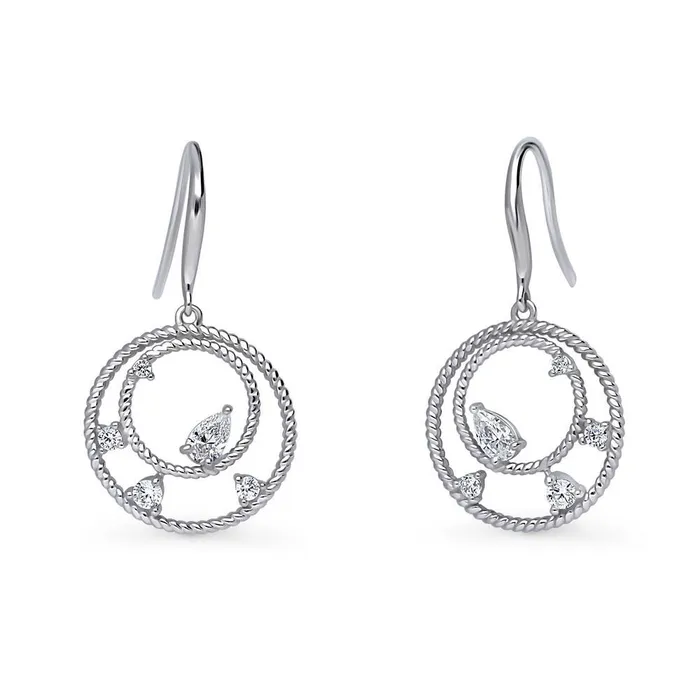 Open Circle Cable CZ Set in Sterling Silver BERRICLE Rings