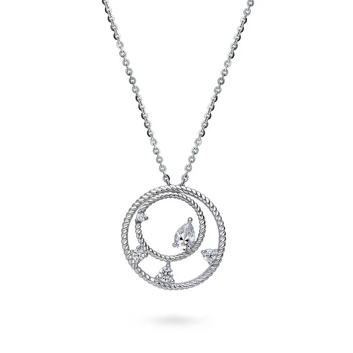 Open Circle Cable CZ Set in Sterling Silver BERRICLE Rings