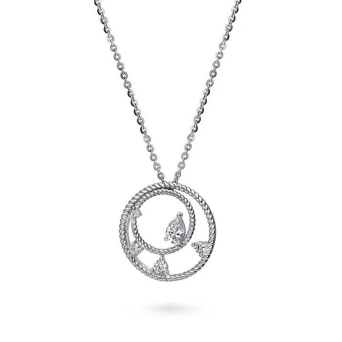 Open Circle Cable CZ Set in Sterling Silver BERRICLE Rings