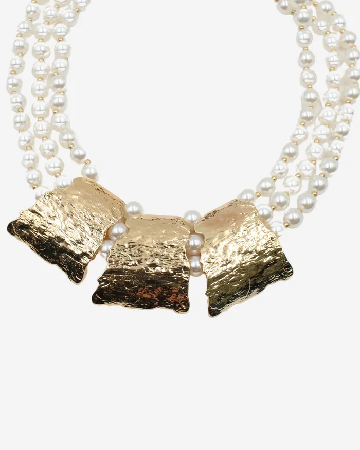 RESTOCKEDNOV2024 Necklaces Pearl Necklace with Gold Metal Pieces