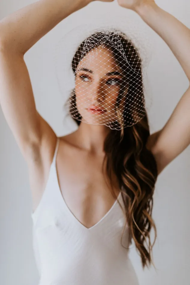 Rings Allison Pearl Band Birdcage Veil UntamedPetals
