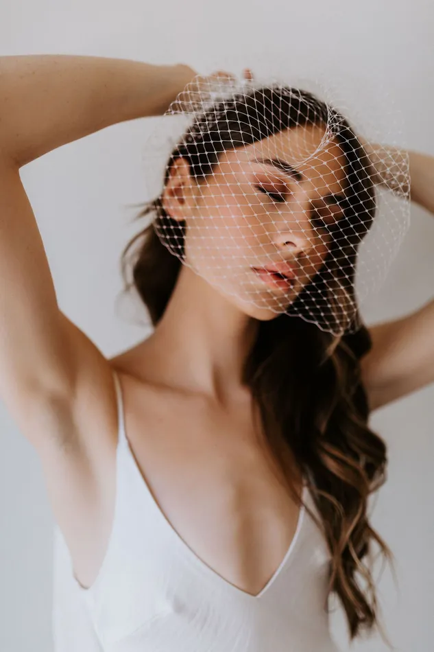 Rings Allison Pearl Band Birdcage Veil UntamedPetals