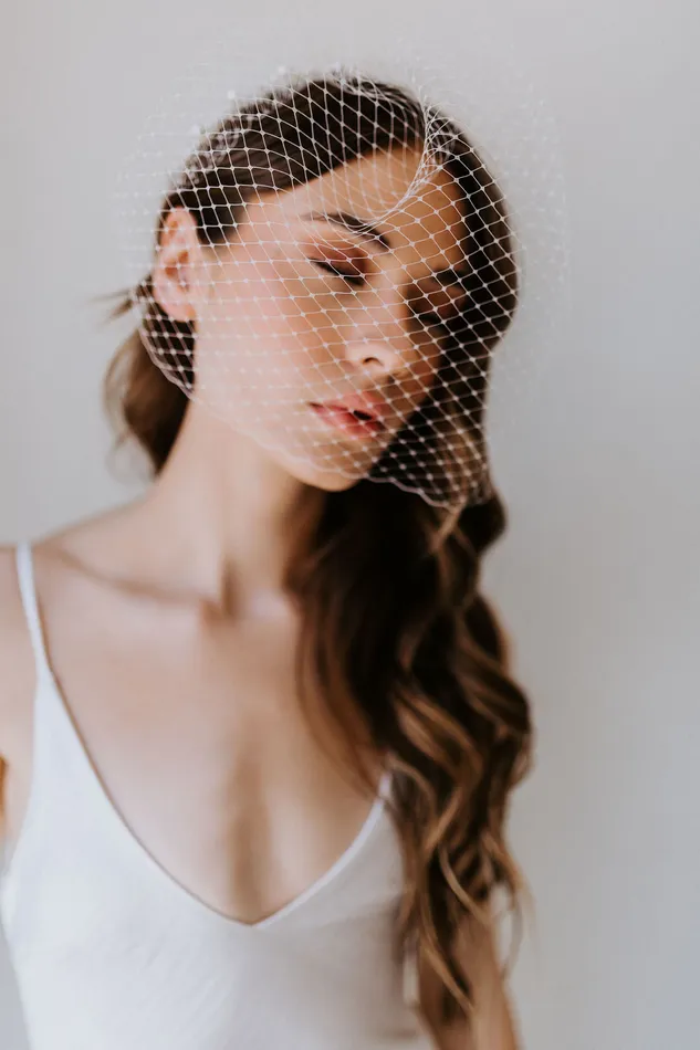 Rings Allison Pearl Band Birdcage Veil UntamedPetals