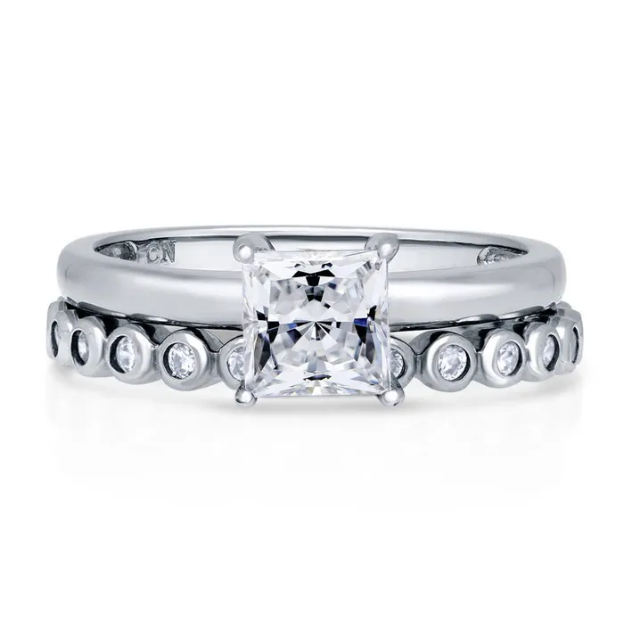Rings BERRICLE Bubble Solitaire 1ct CZ Ring Set in Sterling Silver