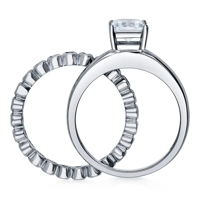 Rings BERRICLE Bubble Solitaire 1ct CZ Ring Set in Sterling Silver