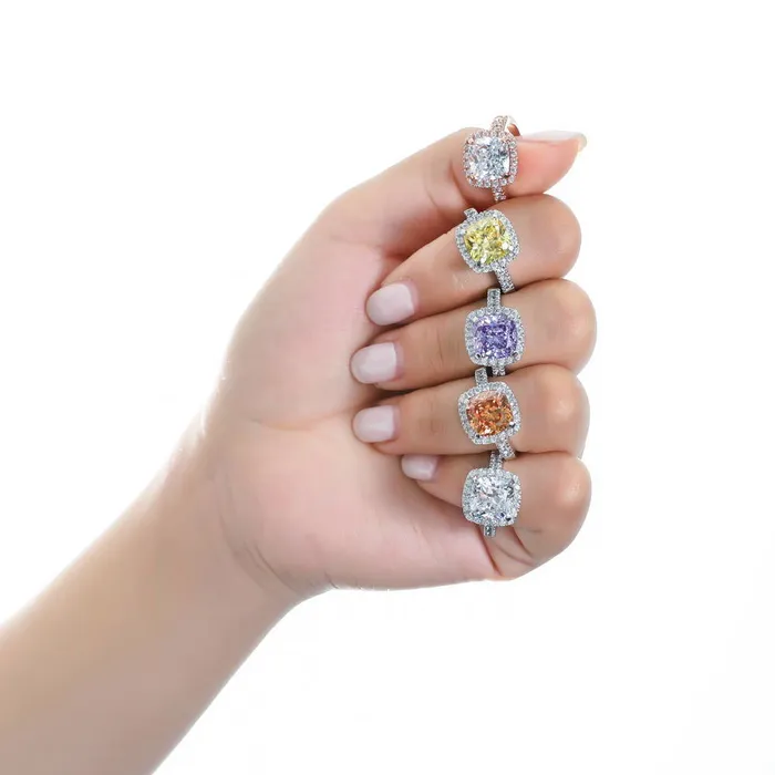 Rings BERRICLE Halo Cushion Cut CZ Ring in Sterling Silver