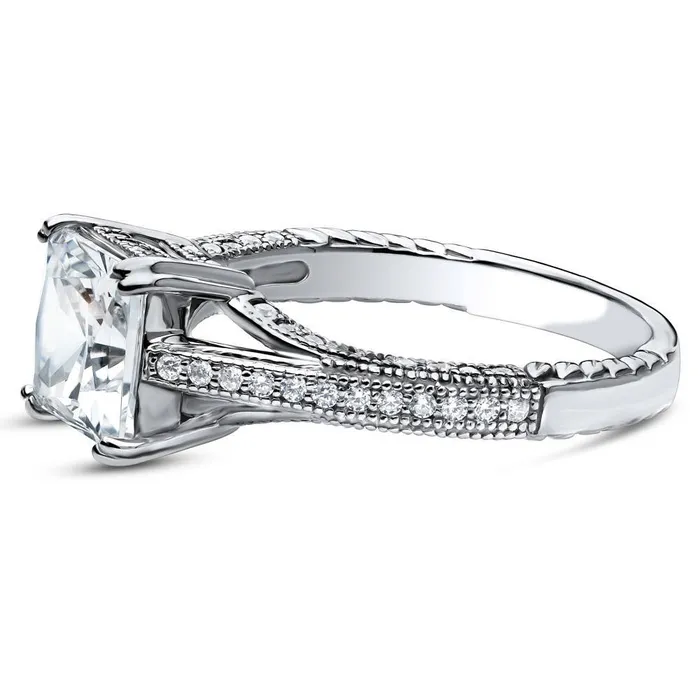 Rings BERRICLE Solitaire Art Deco 2ct Princess CZ Ring in Sterling Silver