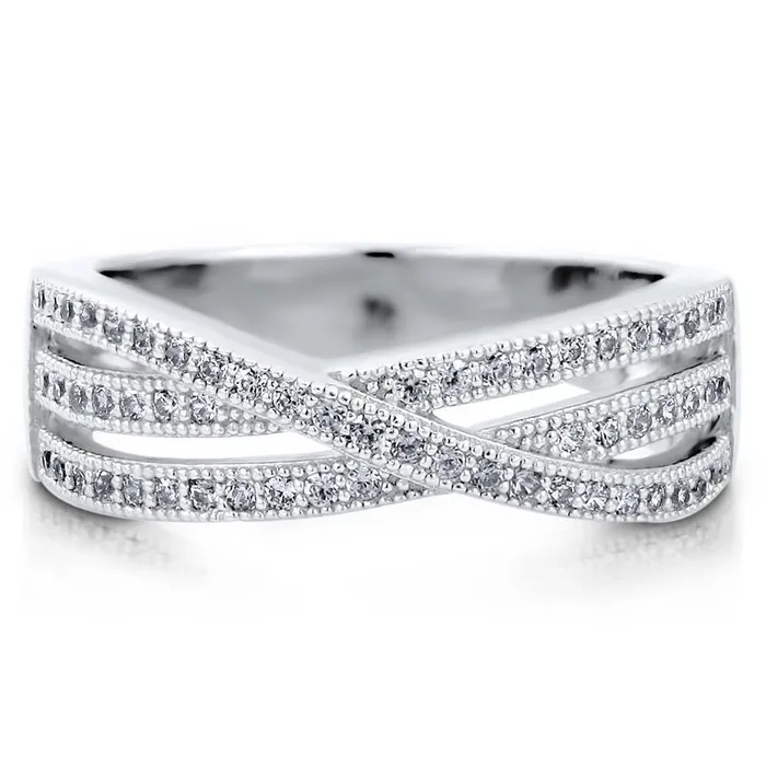 Rings BERRICLE Woven CZ Ring in Sterling Silver