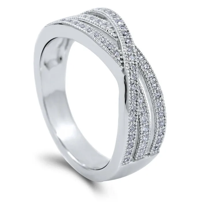 Rings BERRICLE Woven CZ Ring in Sterling Silver