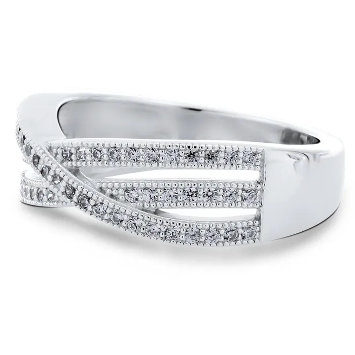 Rings BERRICLE Woven CZ Ring in Sterling Silver