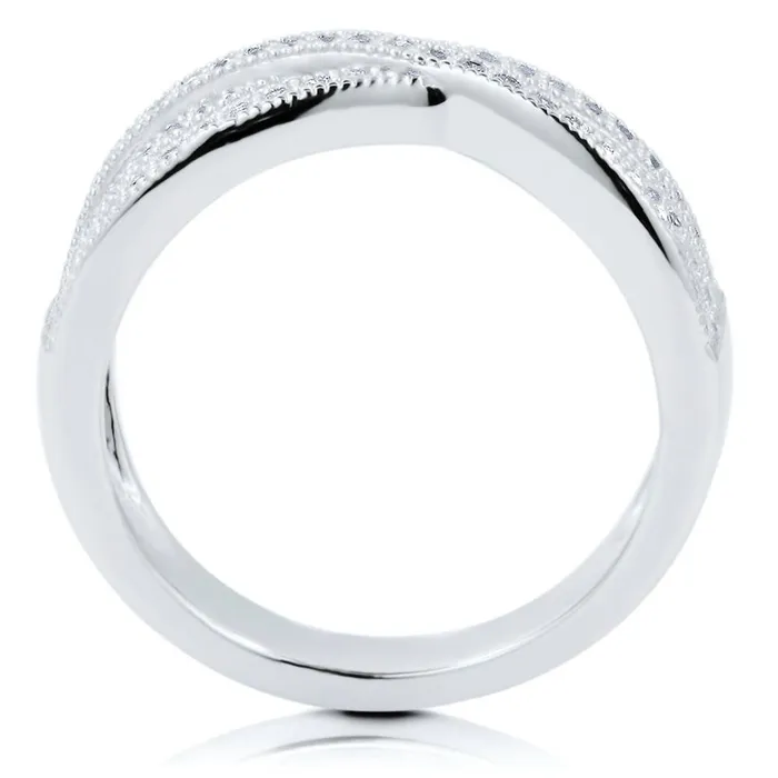 Rings BERRICLE Woven CZ Ring in Sterling Silver