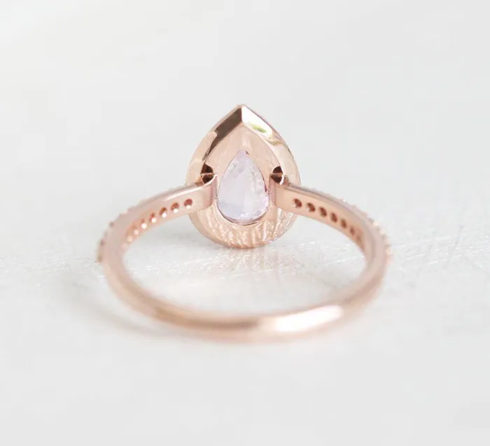Rings Capucinne Andie Pear Sapphire Diamond Ring Ready to Ship