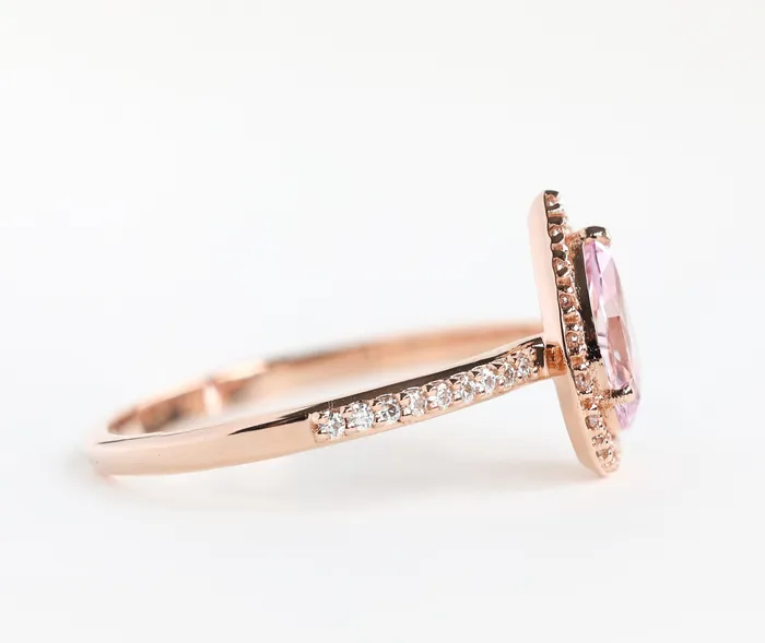 Rings Capucinne Andie Pear Sapphire Diamond Ring Ready to Ship
