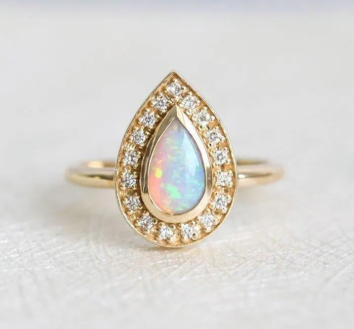 Rings capucinne Denise Opal Diamond Ring Ready to Ship