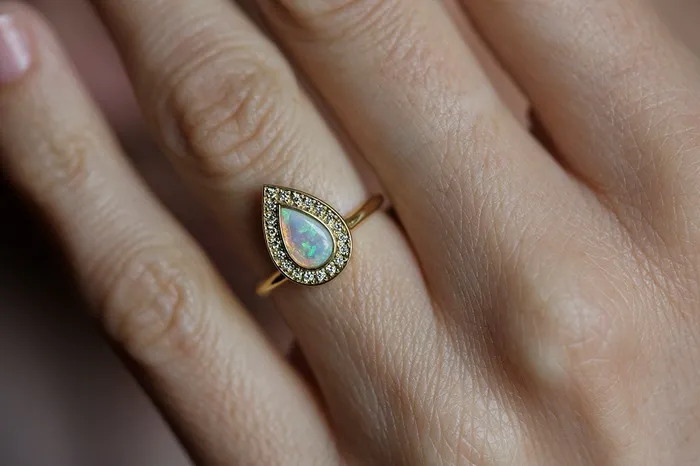 Rings capucinne Denise Opal Diamond Ring Ready to Ship