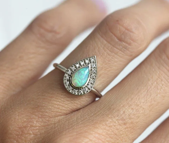 Rings capucinne Denise Opal Diamond Ring Ready to Ship