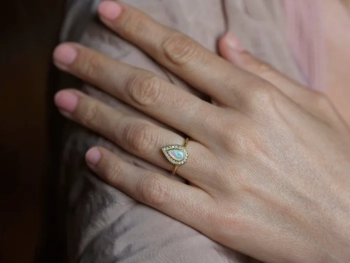 Rings capucinne Denise Opal Diamond Ring Ready to Ship