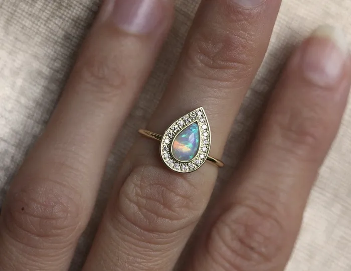 Rings capucinne Denise Opal Diamond Ring Ready to Ship