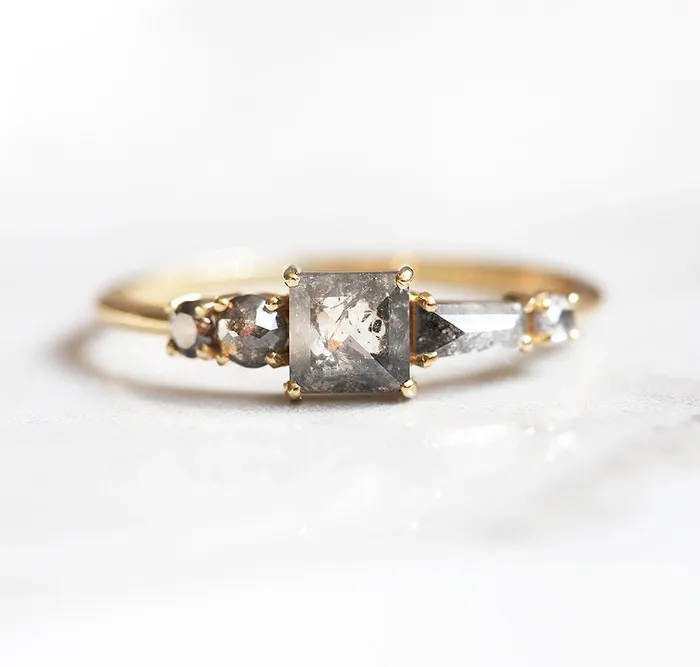 Rings Maisie Salt Pepper Diamond Ring Capucinne