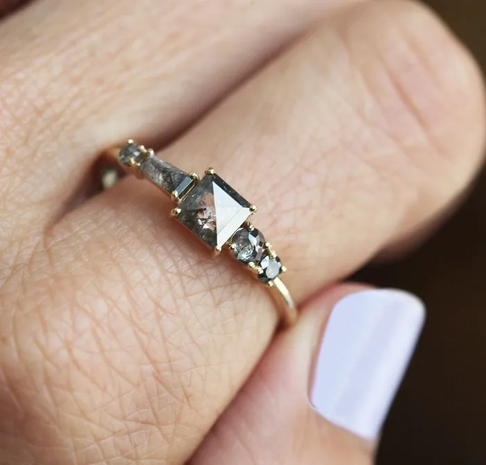 Rings Maisie Salt Pepper Diamond Ring Capucinne