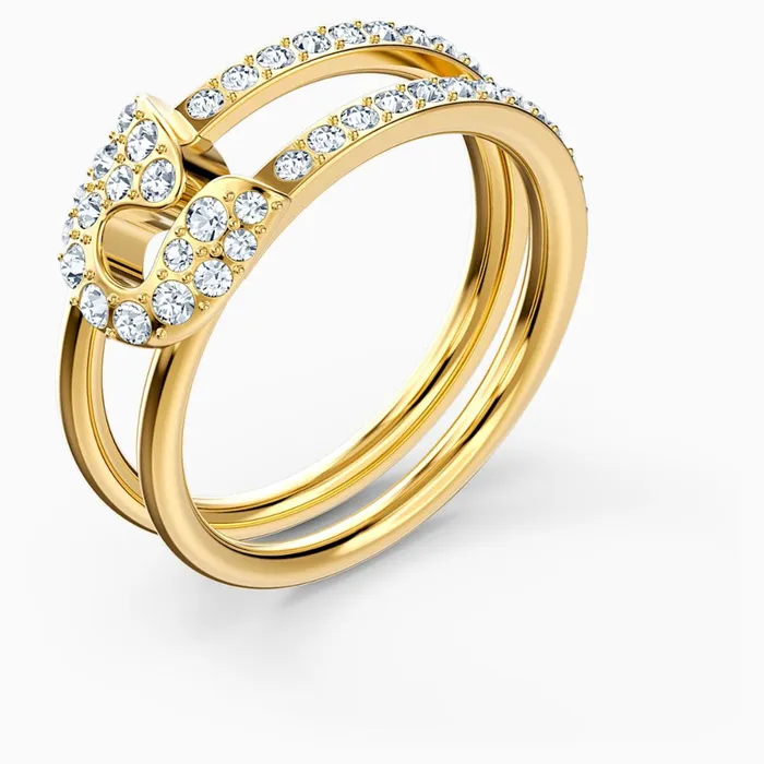 Rings Swarovski So Cool Pin Ring Gold Tone Swarovski