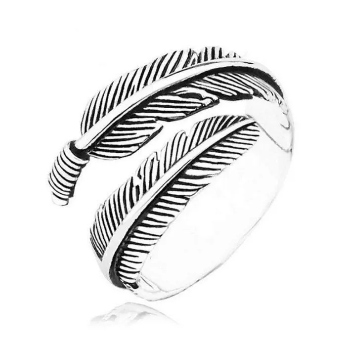 Rings WickedAF Sterling Silver Boho Feather Ring