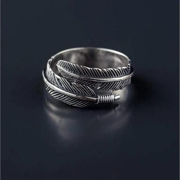 Rings WickedAF Sterling Silver Boho Feather Ring