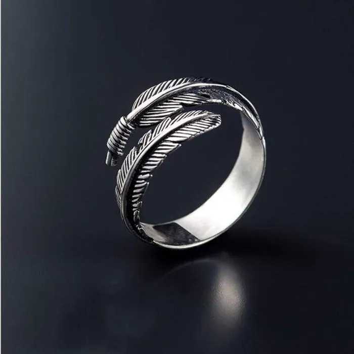 Rings WickedAF Sterling Silver Boho Feather Ring