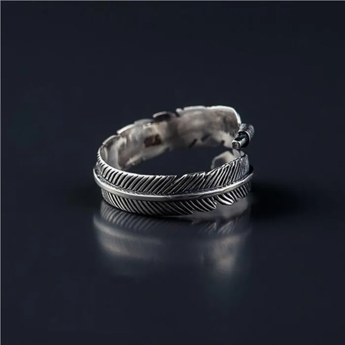 Rings WickedAF Sterling Silver Boho Feather Ring