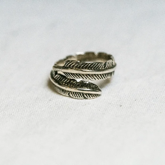 Rings WickedAF Sterling Silver Boho Feather Ring