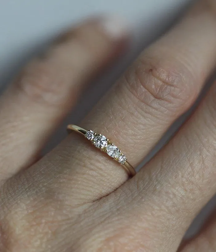 Rory Oval Diamond Cluster Ring Capucinne Rings