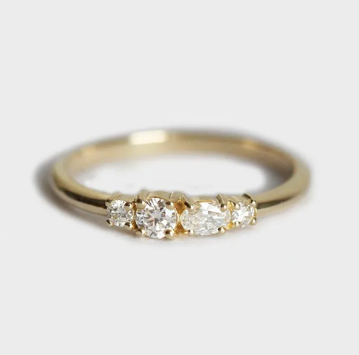 Rory Oval Diamond Cluster Ring Capucinne Rings