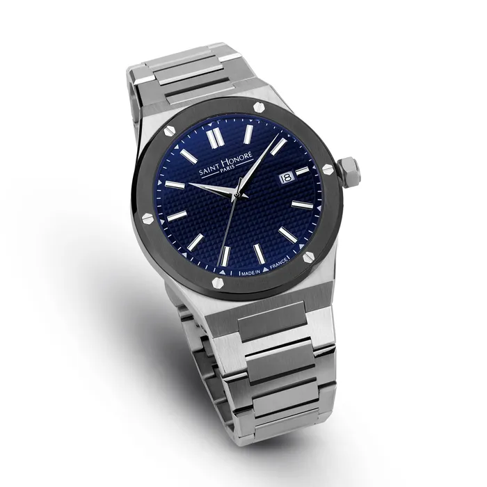 Saint Honore Haussman II Gents Blue Dial Stainless Steel Watch Saint Honore Watches